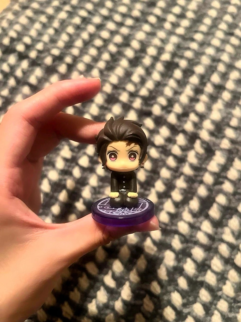 Chibi Action Figure with Purple Base Tanjiro